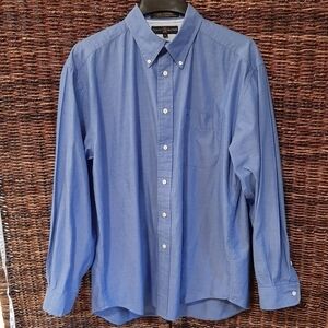 Tommy Hilfiger Golf Button Down Shirt Blue Embroidered Logo Sport Athleisure  L